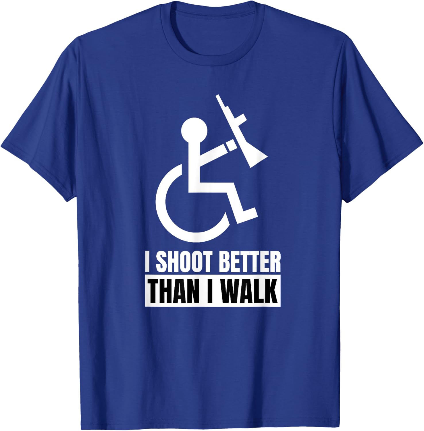 Disabled Veteran Gun Owner Military Soldier Wheelchair User T-Shirt - T-Shirt | Royal