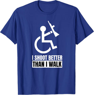 Disabled Veteran Gun Owner Military Soldier Wheelchair User T-Shirt - T-Shirt | Royal