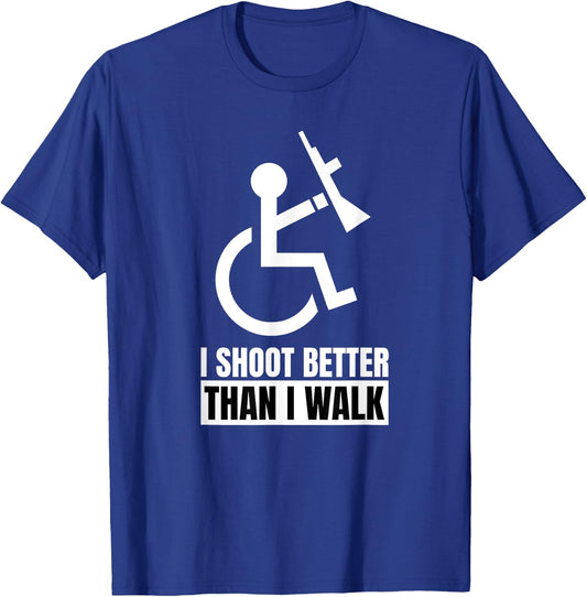 Disabled Veteran Gun Owner Military Soldier Wheelchair User T-Shirt - T-Shirt | Royal