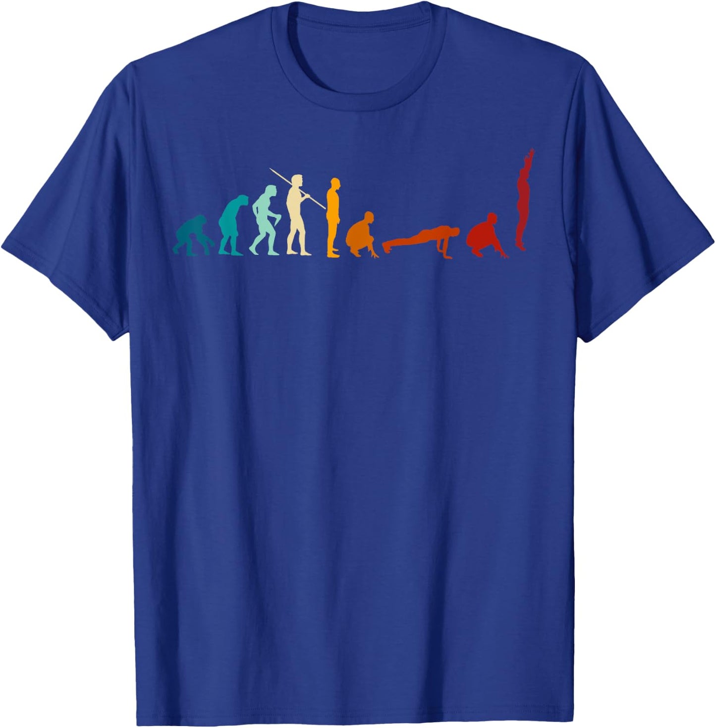 Evolution of Burpees - Funny Personal Trainer Funny Exercise T-Shirt - T-Shirt | Royal