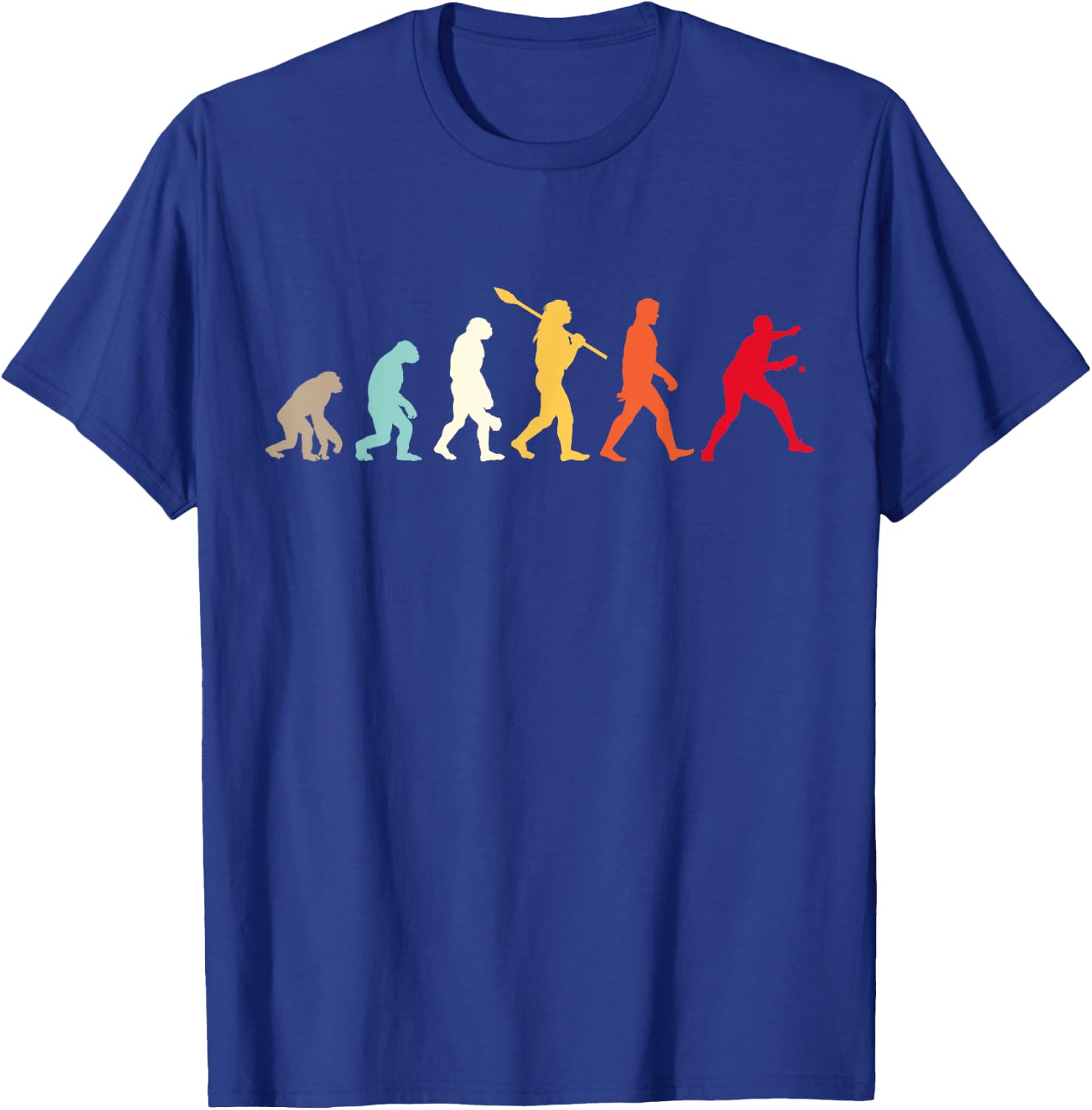 Retro Vintage Ping Pong Evolution Funny Table Tennis Player T-Shirt - T-Shirt | Royal