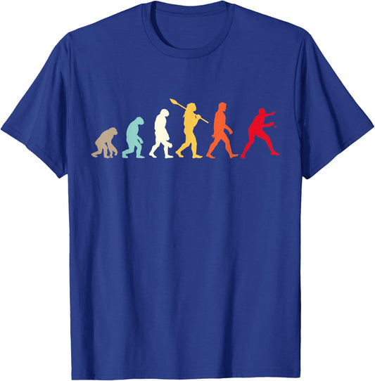 Retro Vintage Ping Pong Evolution Funny Table Tennis Player T-Shirt - T-Shirt | Royal