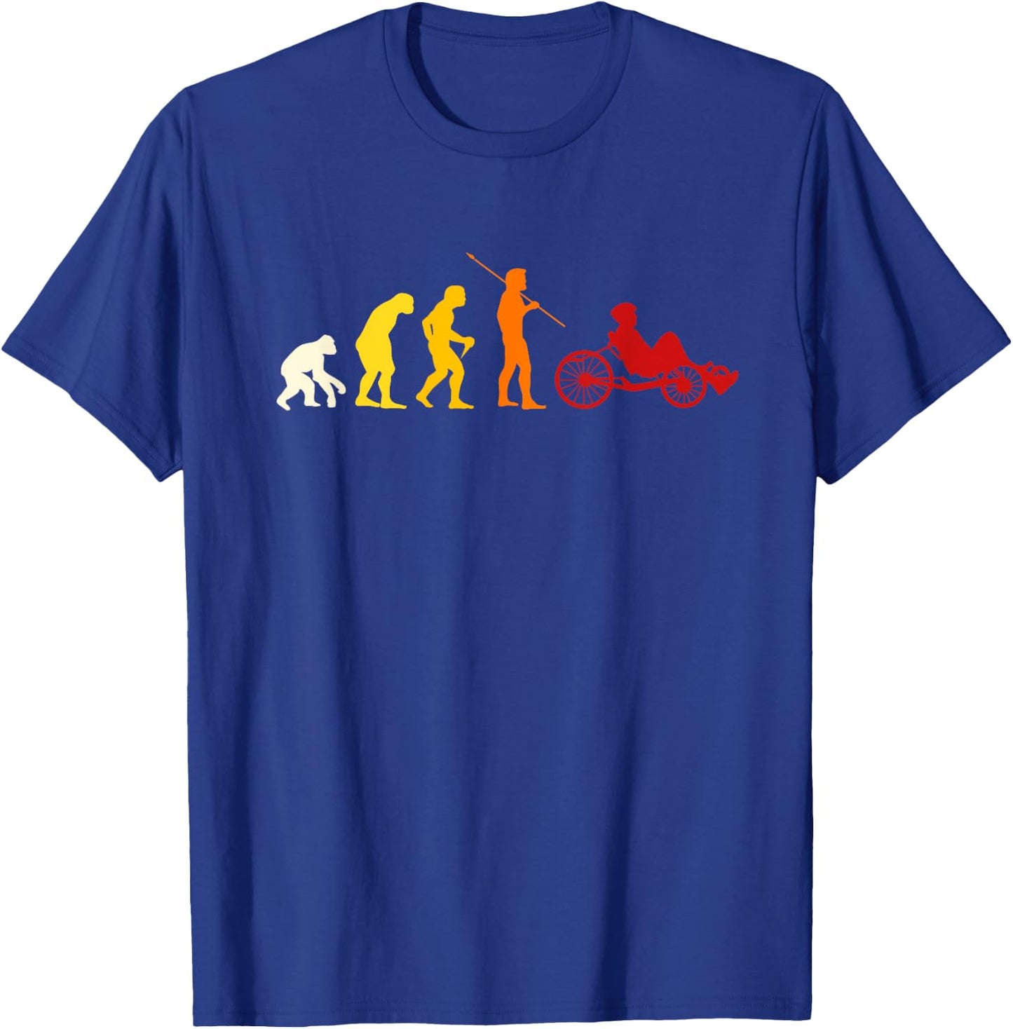 Great Recumbent Bike Evolution Design Cycling T-Shirt - T-Shirt | Royal