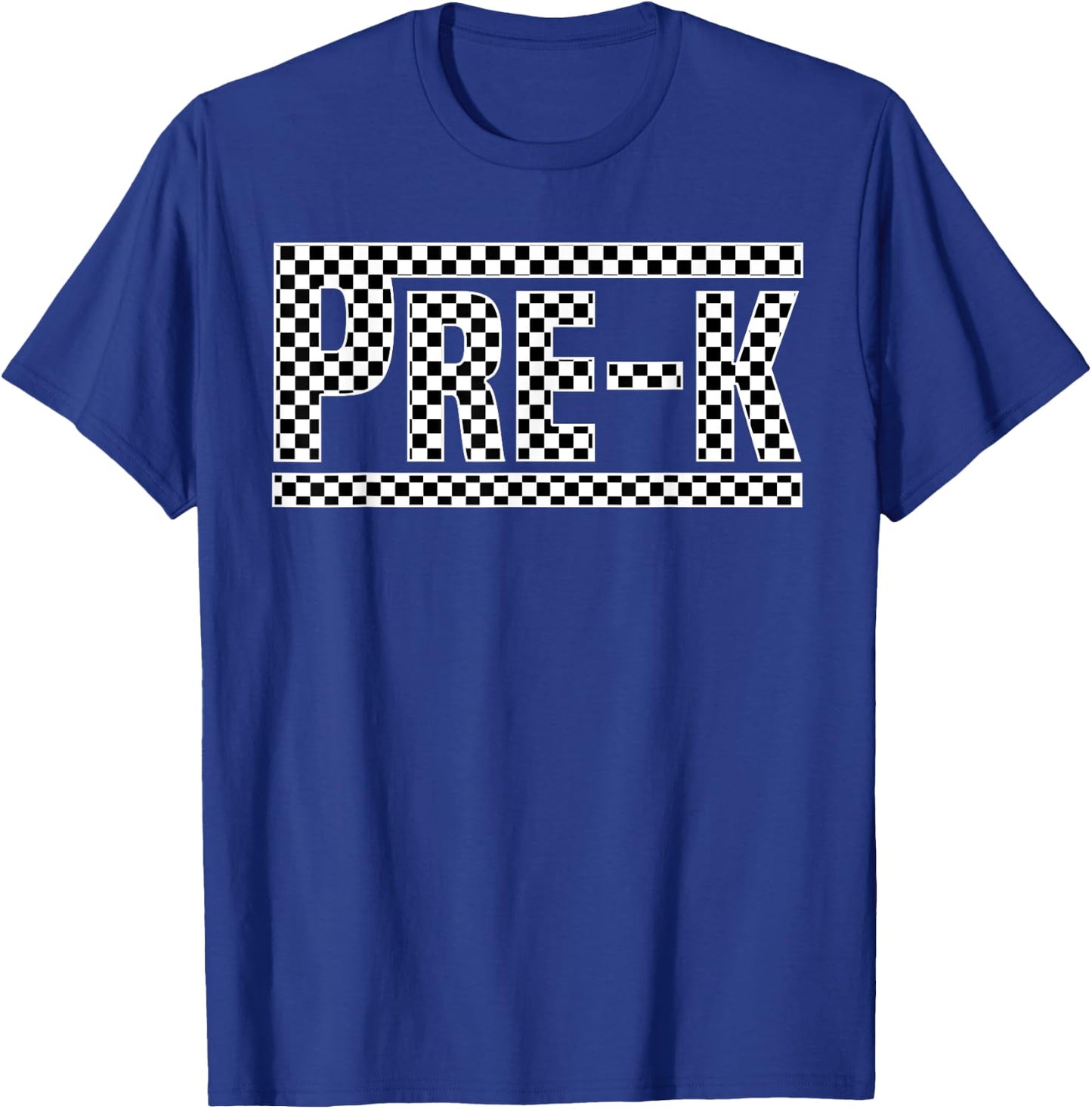Checkered Pre-k Back to School Boy Girls Kids Teacher T-Shirt - T-Shirt | Royal