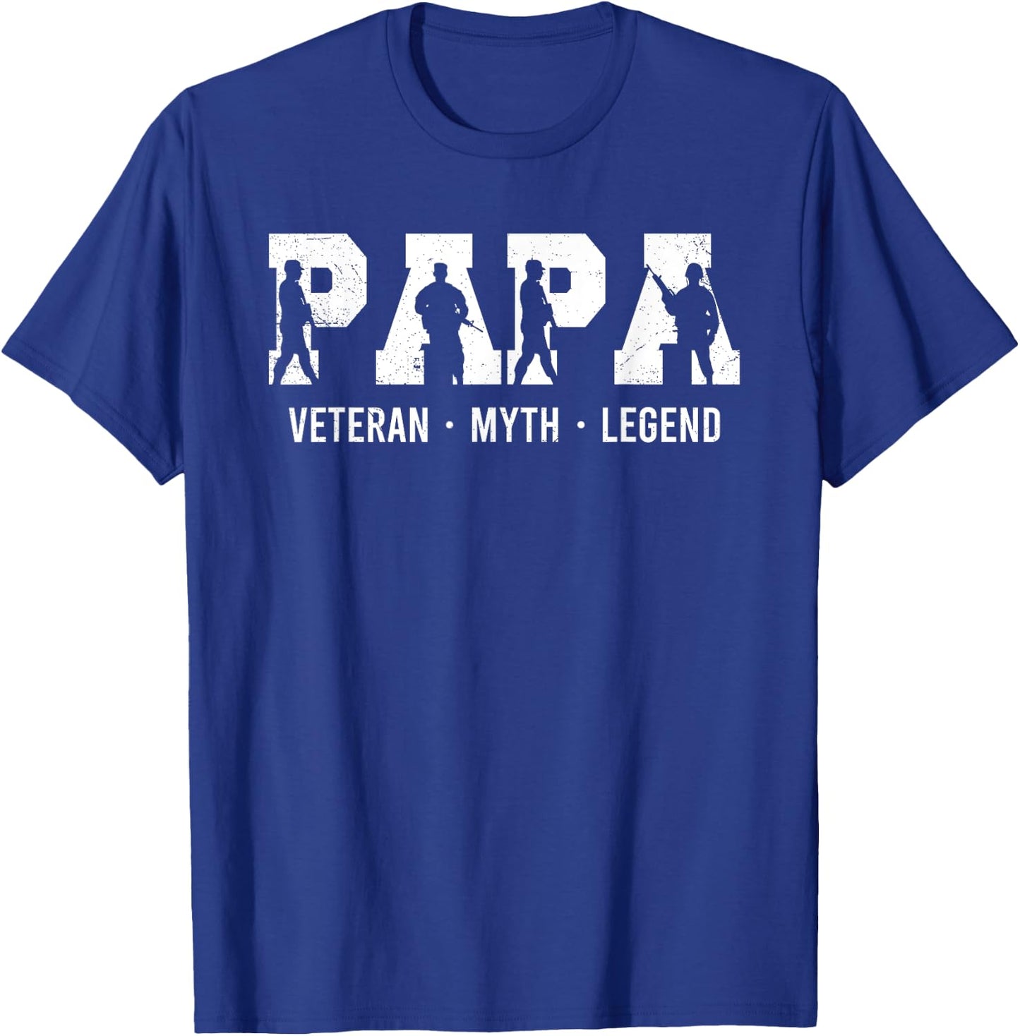 Papa Veteran Myth Legend Shirt Funny Father's Day T-Shirt - T-Shirt | Royal