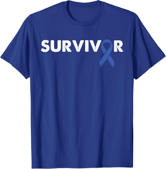 Survivor Support - Ribbon Rectal Cancer Awareness T-Shirt - T-Shirt | Royal