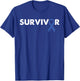 Survivor Support - Ribbon Rectal Cancer Awareness T-Shirt - T-Shirt | Royal