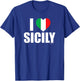 I Love Sicily, I (heart) Sicily; Italian Flag Heart T-Shirt - T-Shirt | Royal