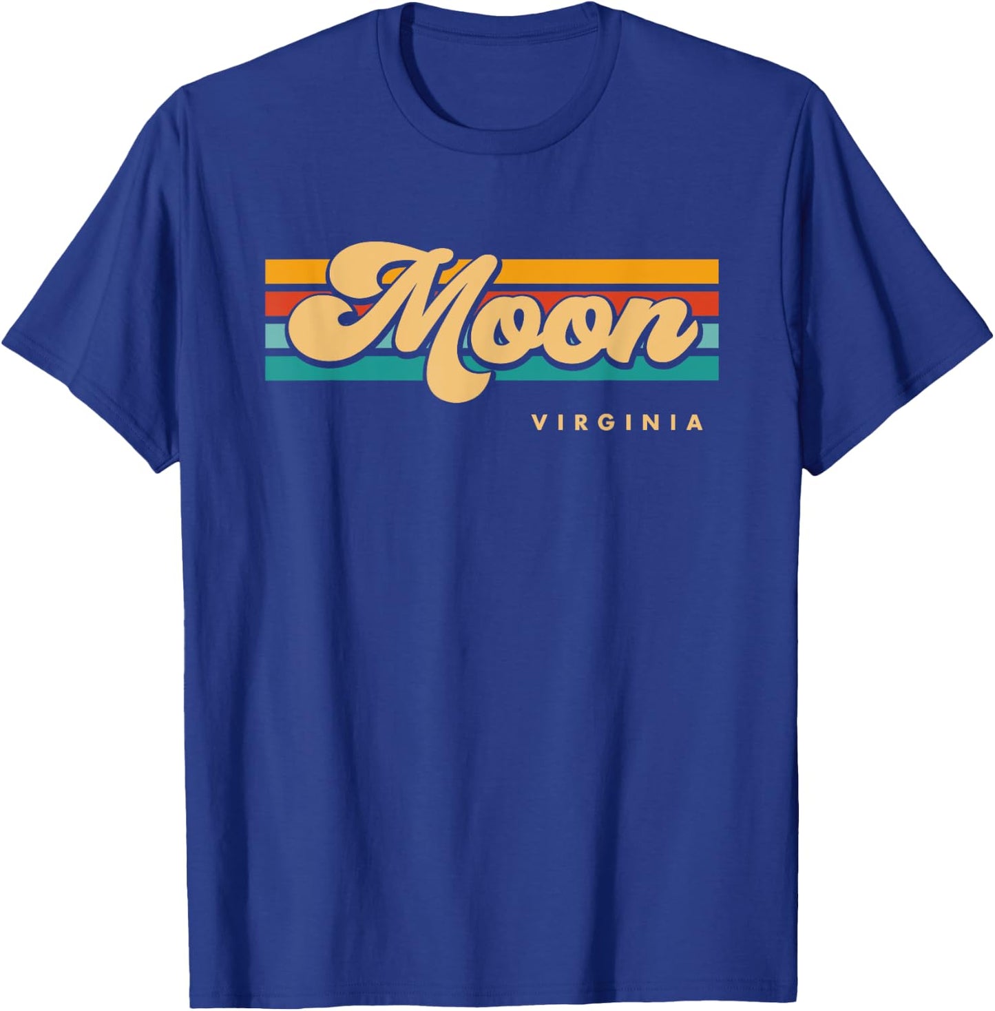 Vintage Sunset Stripes Moon, Virginia T-Shirt - T-Shirt | Royal