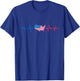 Heartbeat Design american Flag USA T-Shirt - T-Shirt | Royal