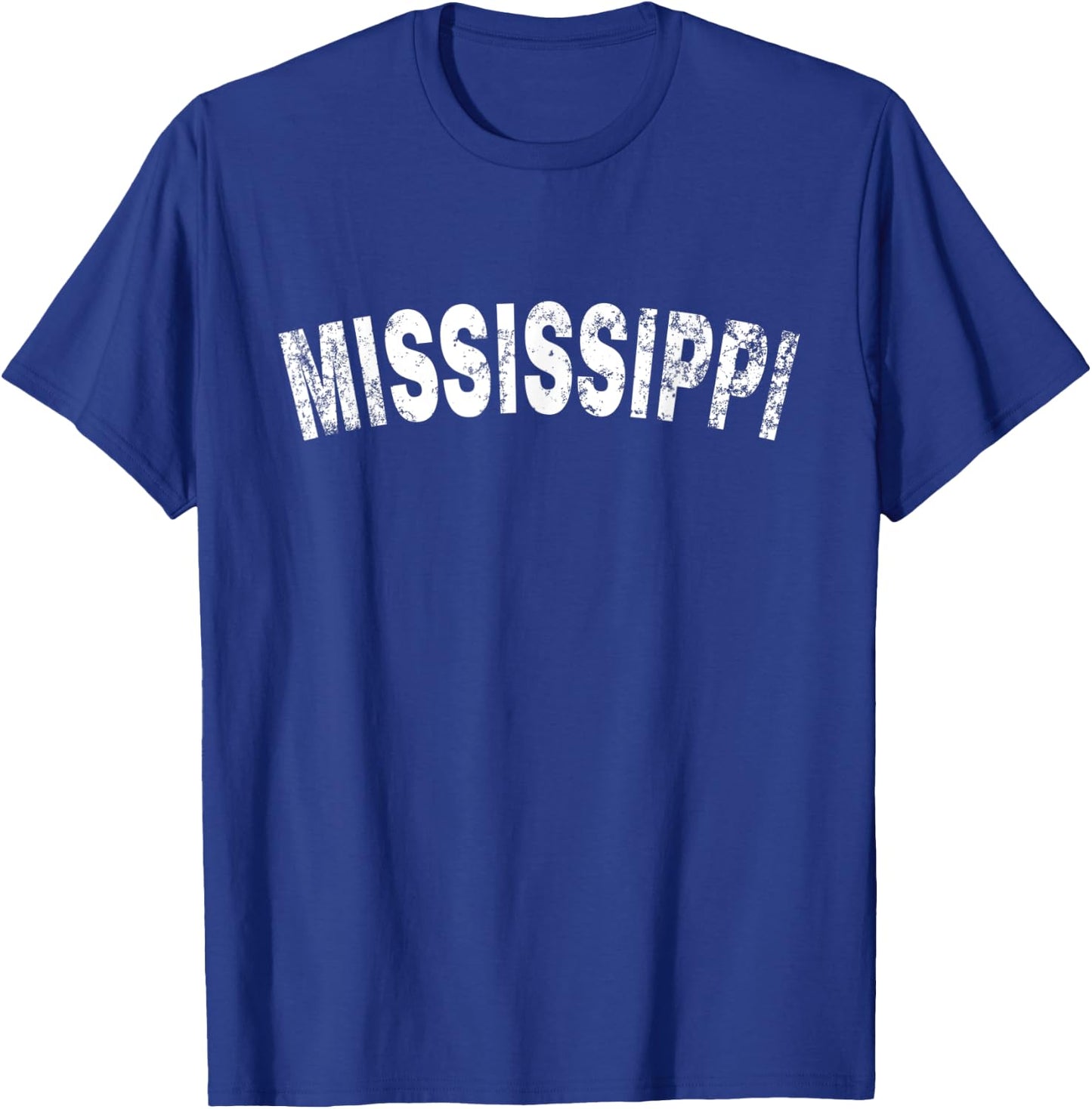 Vintage Mississippi White Text Apparel T-Shirt - T-Shirt | Royal