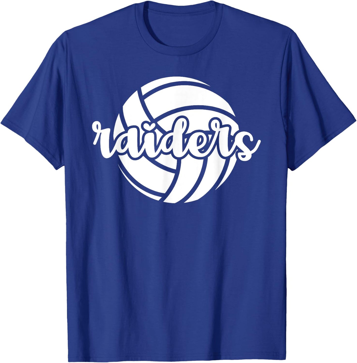 Raiders Volleyball Team Mascot School Spirit Game Night T-Shirt - T-Shirt | Royal