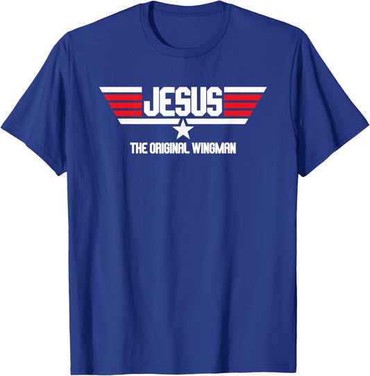 Jesus the Original Wingman Christian Copilot Lord and Savior T-Shirt - T-Shirt | Royal