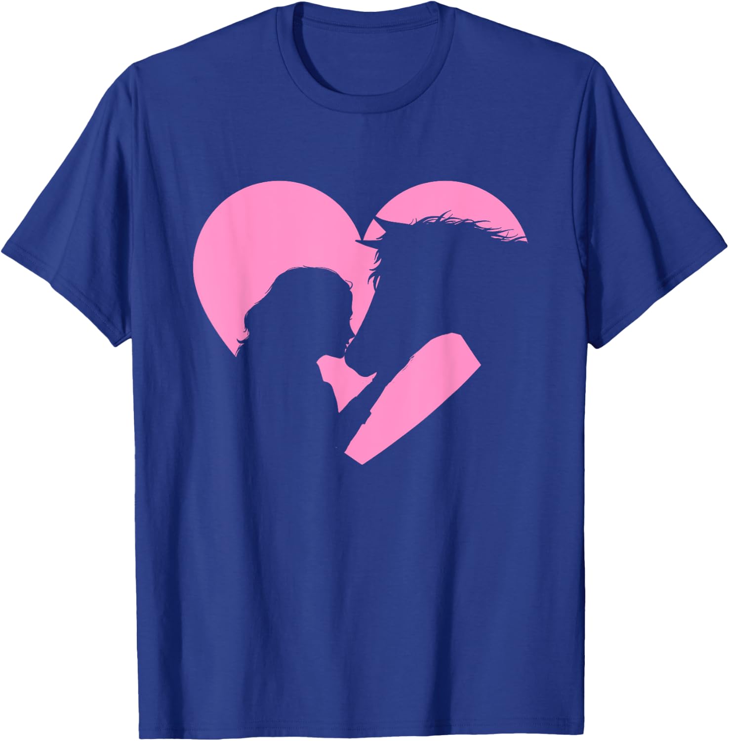 Horse Lover - Girl Kissing Horses Horseman Horseback Riding T-Shirt - T-Shirt | Royal