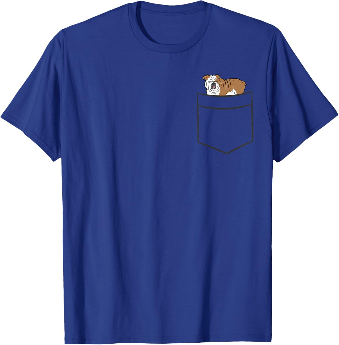 English Bulldog Dog In Pocket Funny English Bulldog T-Shirt - T-Shirt | Royal