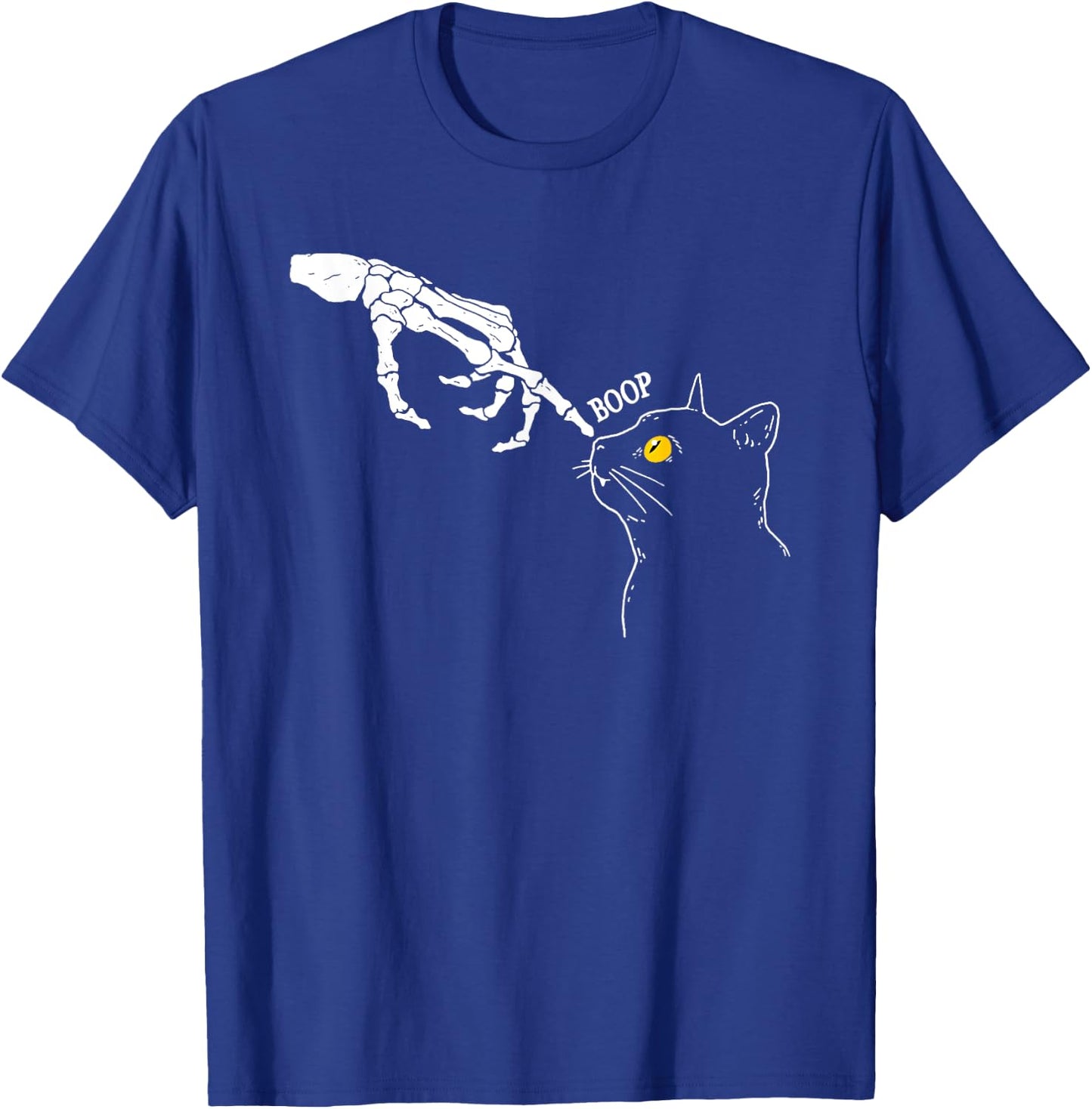 Skeleton Hand Cat Boop Black Cat Funny Feline Men Women T-Shirt - T-Shirt | Royal