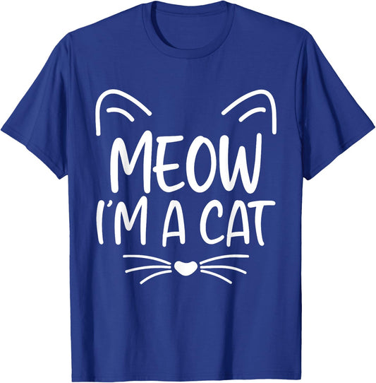 Meow I'm A Cat Funny Cat Lover Halloween Costume Men Women Kids T-Shirt - T-Shirt | Royal