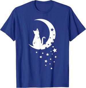 Cat Moon Star For Cat Lovers Kid Men Women T-Shirt - T-Shirt | Royal