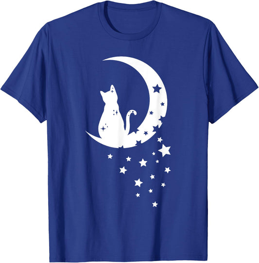 Cat Moon Star For Cat Lovers Kid Men Women T-Shirt - T-Shirt | Royal
