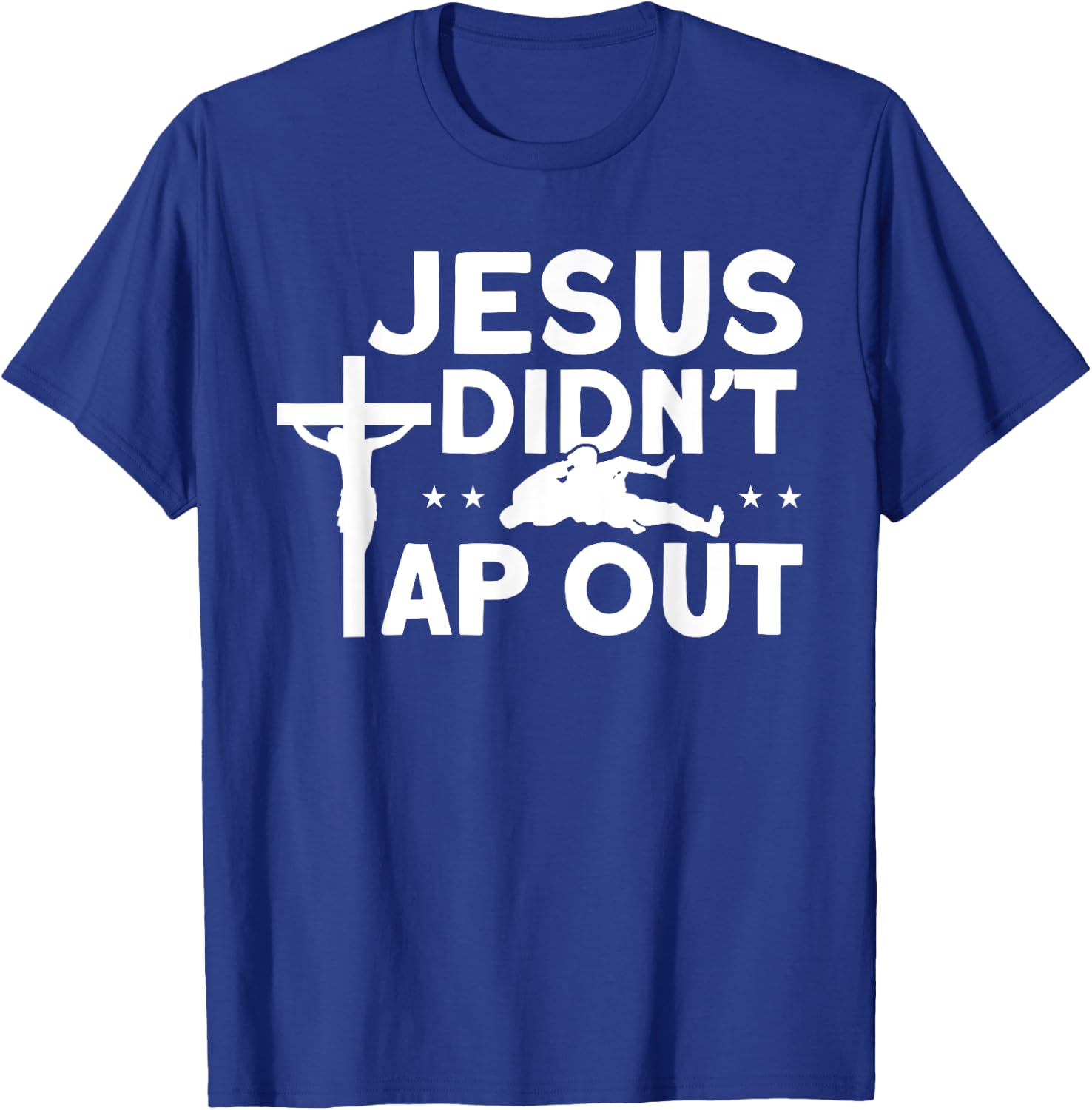 Jiu Jitsu Vintage Jesus Didn't Tap Out T-Shirt - T-Shirt | Royal