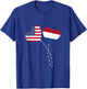 Loving USA Netherlands Flag Heart Dutch Americans Love T-Shirt - T-Shirt | Royal