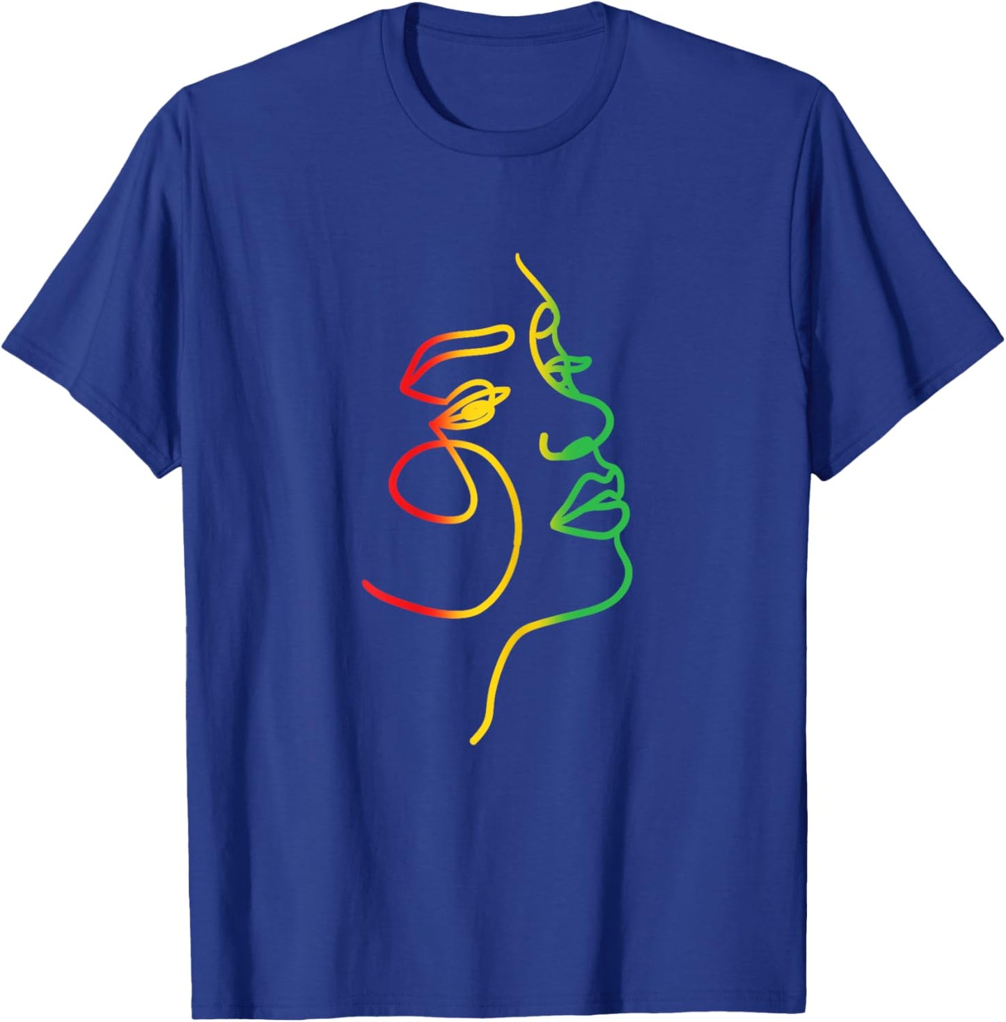 Face Abstract Juneteenth Art Back History Women African T-Shirt - T-Shirt | Royal