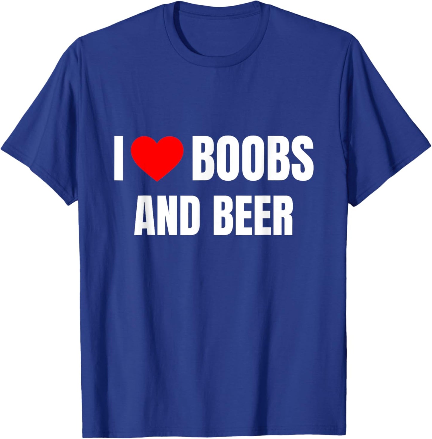 I Heart Boobs and Beer Love Funny Gag Trucker T-Shirt - T-Shirt | Royal