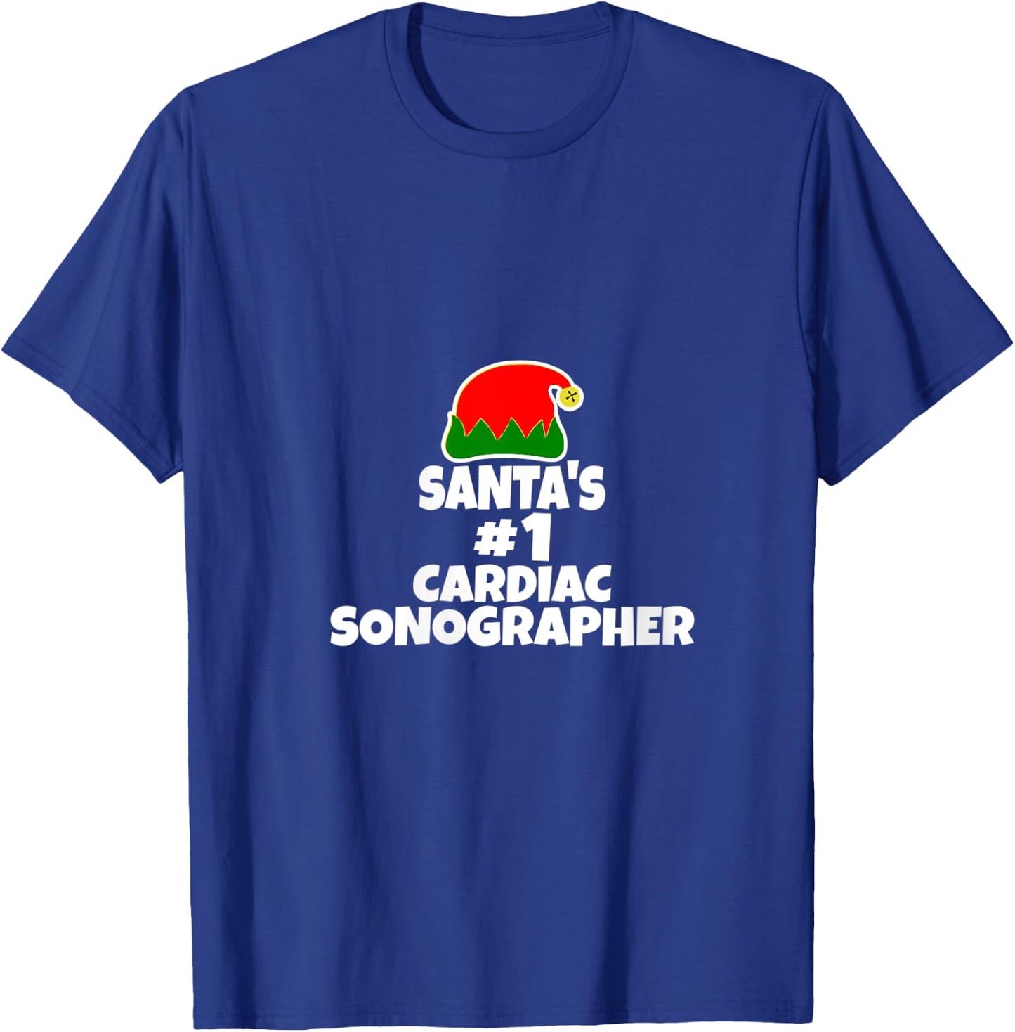 Santa's #1 Cardiac Sonographer Echo Tech Christmas Holiday V-Neck T-Shirt - T-Shirt | Royal
