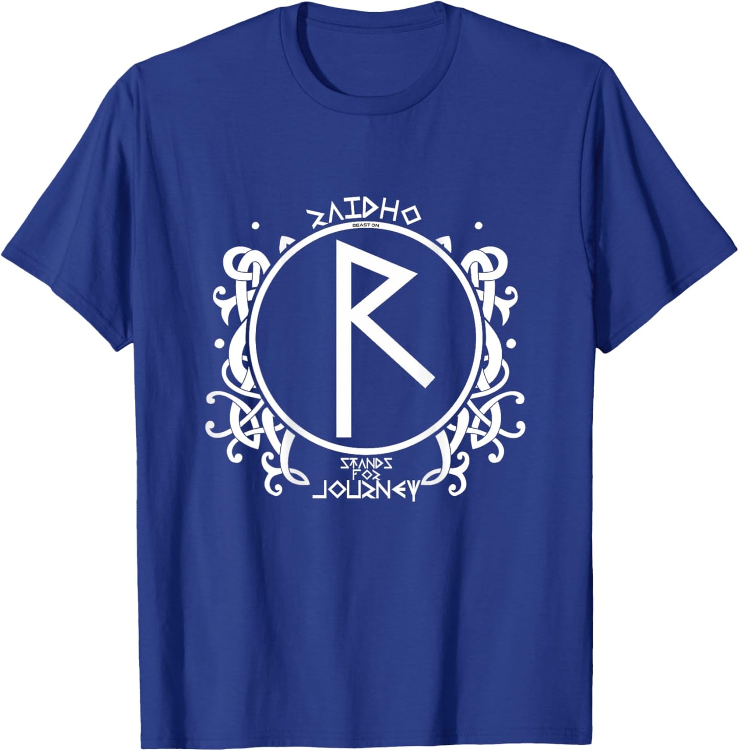 Raidho Viking Rune Back Motif Nordic Rune Fitness Gym T-Shirt - T-Shirt | Royal