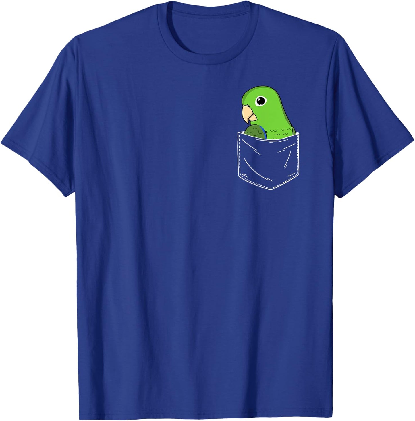 Cute Parrot In A Pocket I Green Parrotlet T-Shirt - T-Shirt | Royal