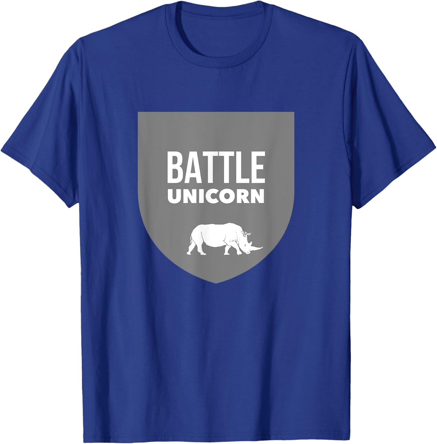 Battle Unicorn Funny Rhinoceros Rhino T-Shirt - T-Shirt | Royal