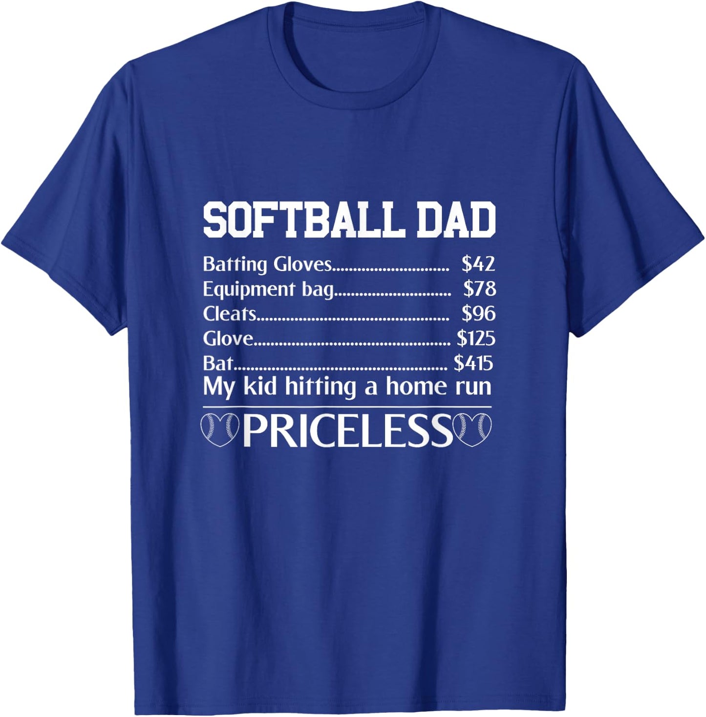 Softball Dad Fathers Day Funny Men Papa Softball Player T-Shirt - T-Shirt | Royal