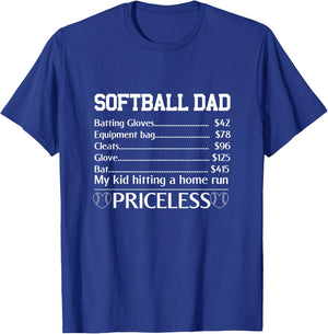 Softball Dad Fathers Day Funny Men Papa Softball Player T-Shirt - T-Shirt | Royal