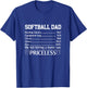 Softball Dad Fathers Day Funny Men Papa Softball Player T-Shirt - T-Shirt | Royal
