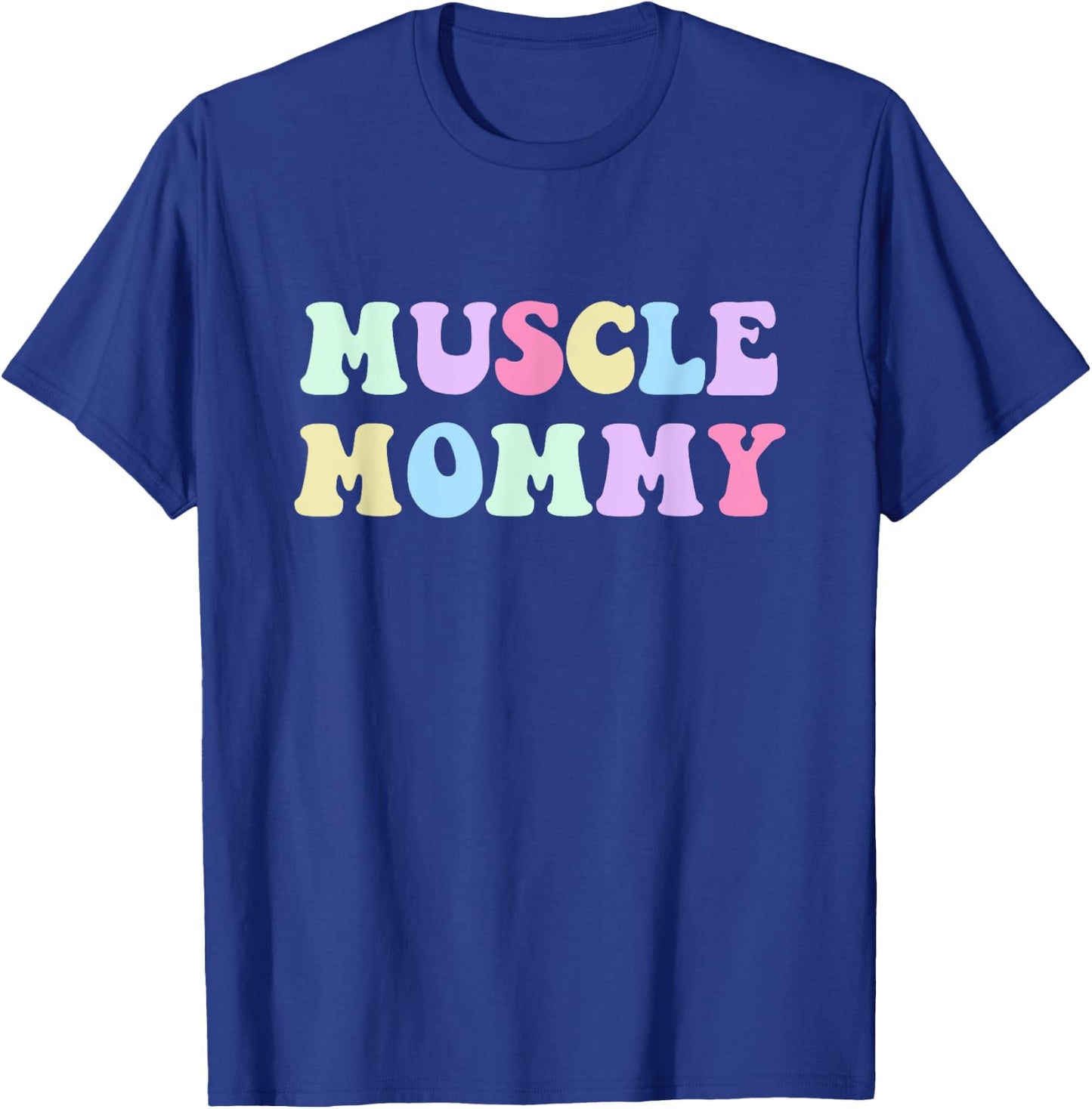 Muscle Mommy Retro Gym Mom Bodybuilder Weightlifting Fitness T-Shirt - T-Shirt | Royal