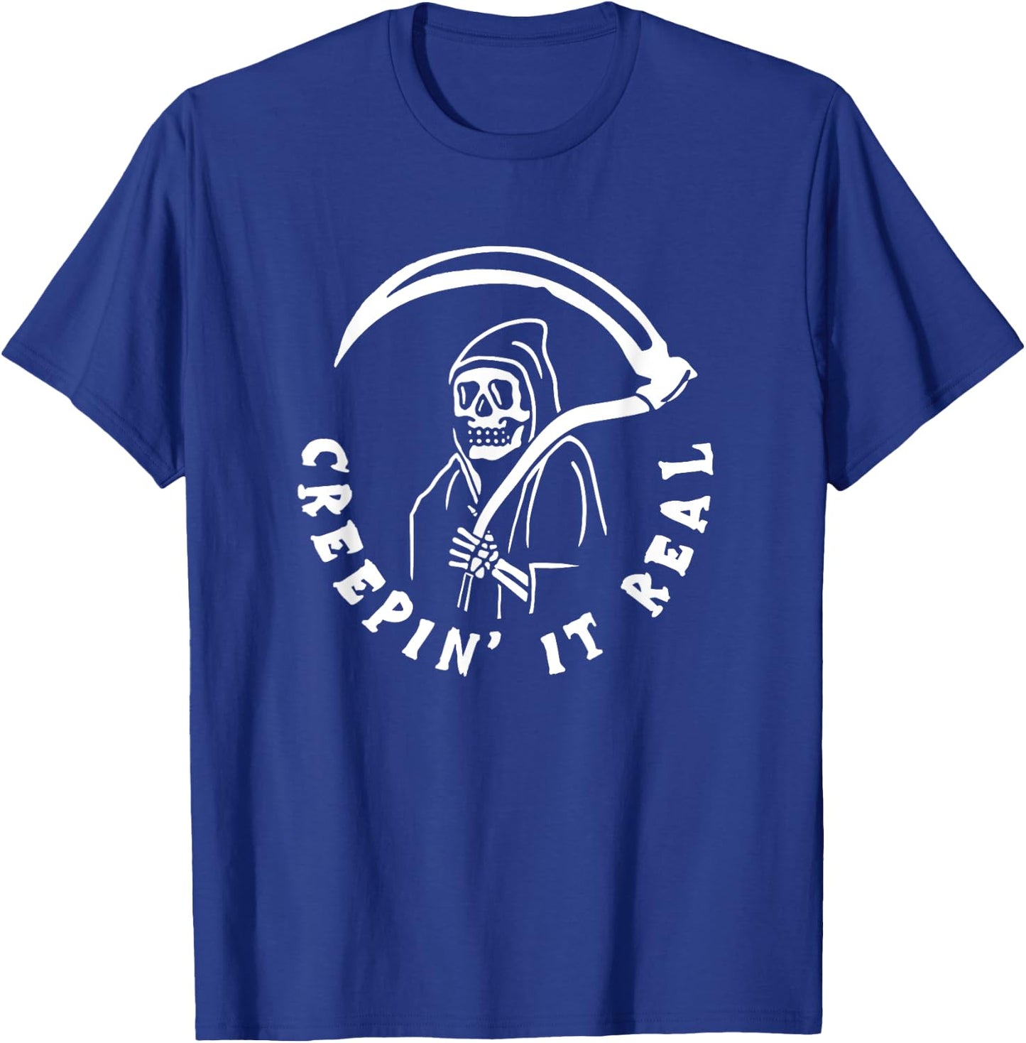 Creepin It Real Grim Reaper Halloween T-Shirt - T-Shirt | Royal