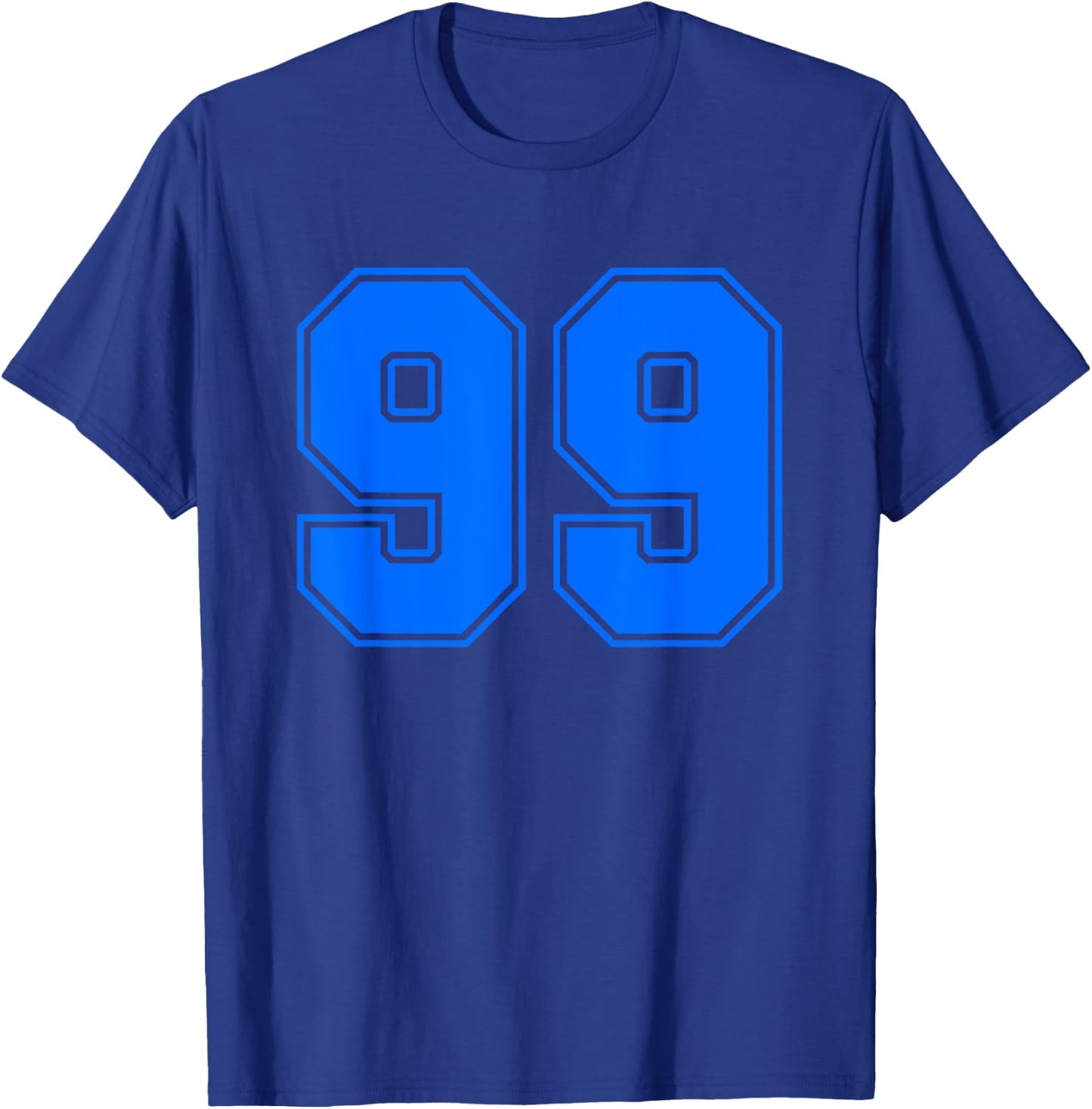 Number #99 Sports Jersey 99th Anniversary Birthday Number T-Shirt - T-Shirt | Royal