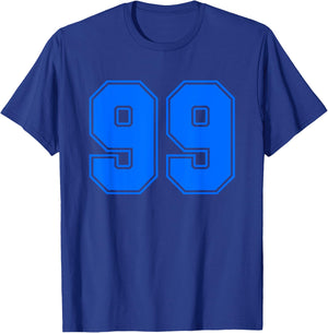 Number #99 Sports Jersey 99th Anniversary Birthday Number T-Shirt - T-Shirt | Royal