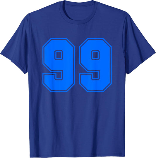 Number #99 Sports Jersey 99th Anniversary Birthday Number T-Shirt - T-Shirt | Royal