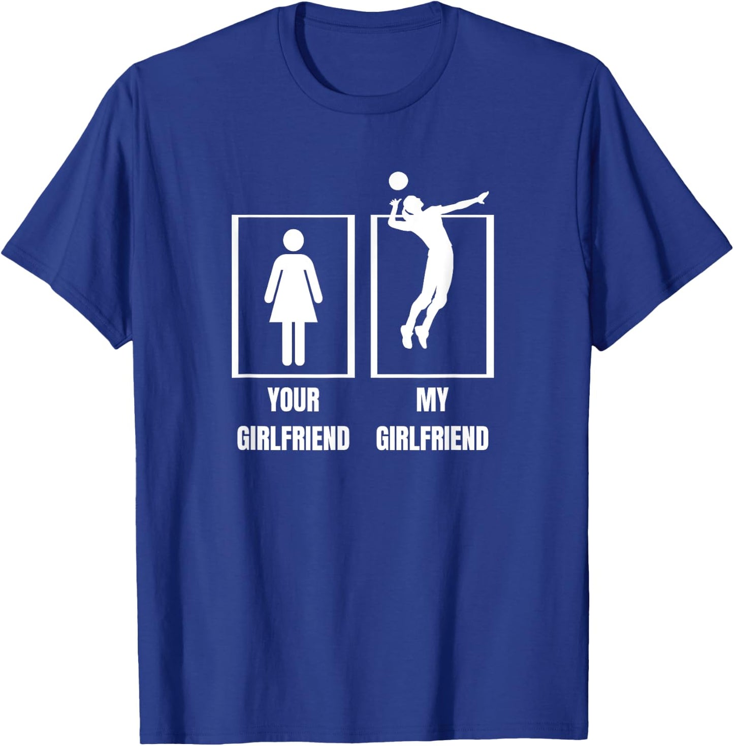 My Girlfriend Volleyball Player Proud Boyfriend Volleyball T-Shirt - T-Shirt | Royal