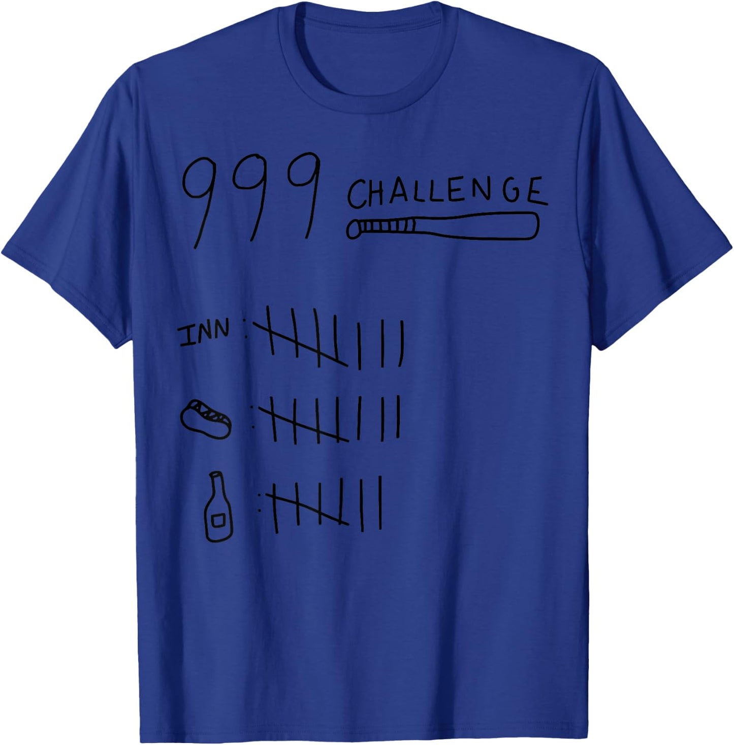 999 Challenge 9 Beers 9 Innings 9 Hotdogs T-Shirt - T-Shirt | Royal