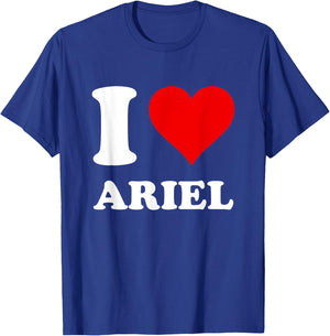Red Heart I Love Ariel T-Shirt - T-Shirt | Royal