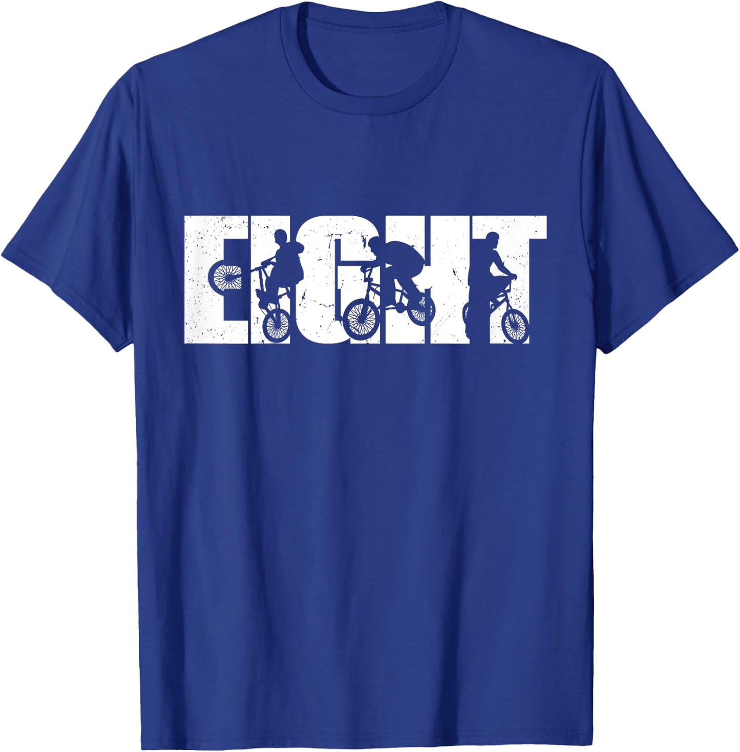 Kids 8 Year Old BMX Rider Birthday Party Boys Dirt Biking 8th T-Shirt - T-Shirt | Royal