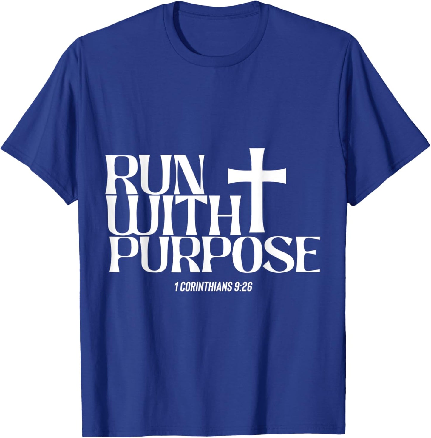 Run With Corinthians Purpose - Christian Faith Church Right T-Shirt - T-Shirt | Royal