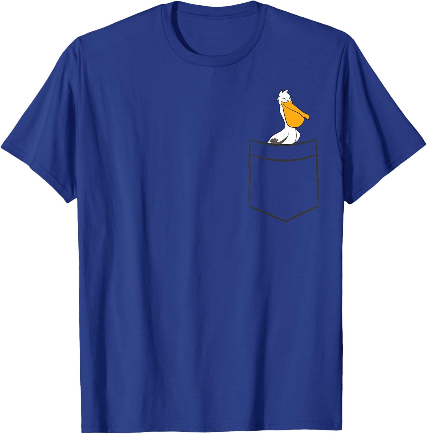 Pelican In The Pocket Cute Pocket Pelican Bird T-Shirt - T-Shirt | Royal