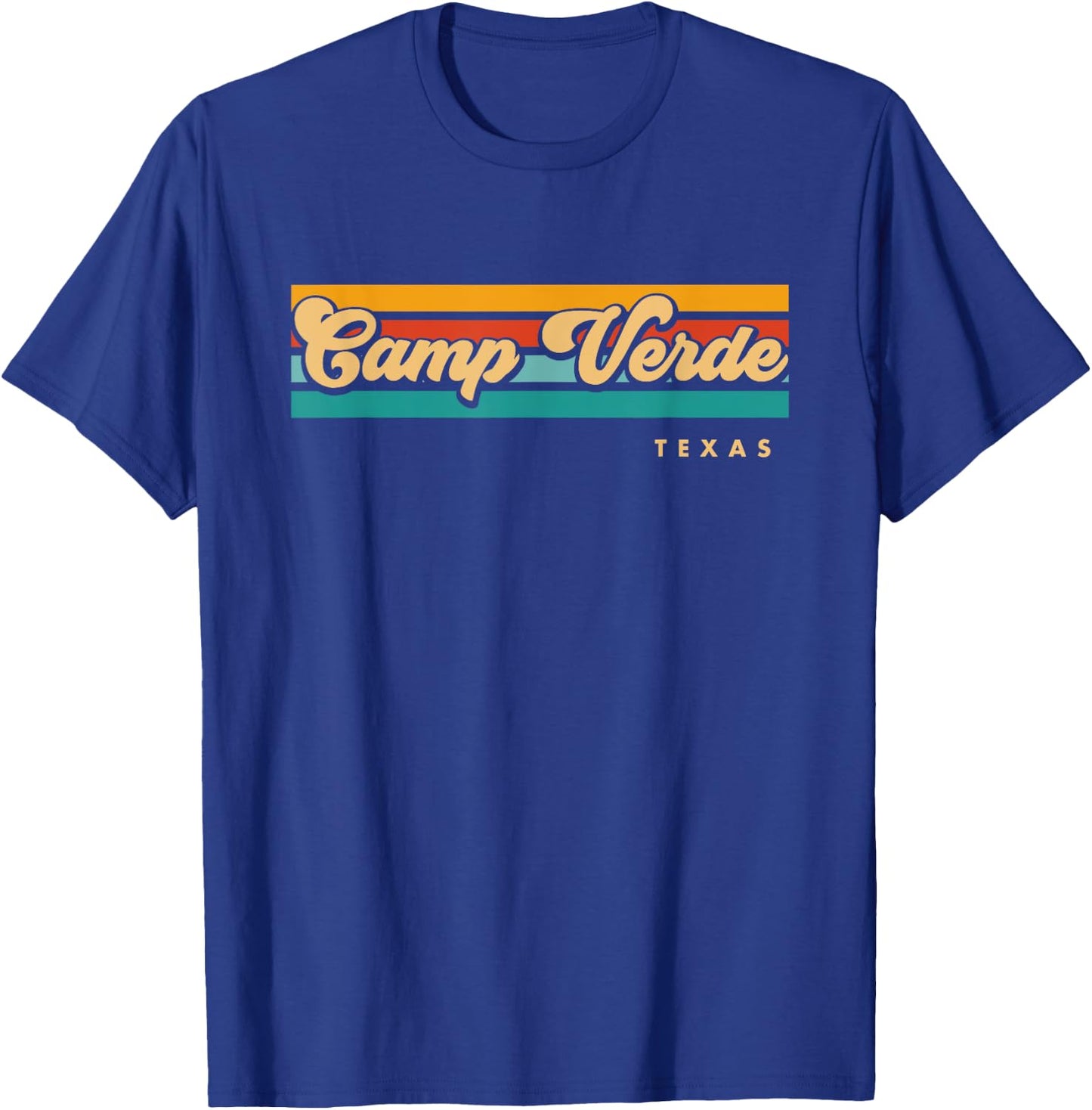 Vintage Sunset Stripes Camp Verde, Texas T-Shirt - T-Shirt | Royal