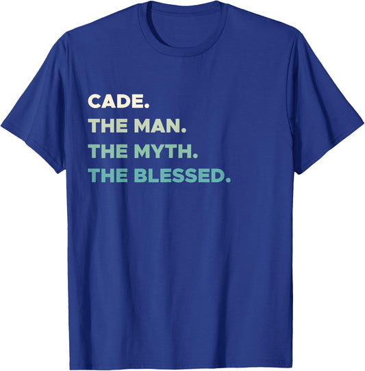 First Name Shirt | CADE - The Man Myth Blessed Christian T-Shirt - T-Shirt | Royal
