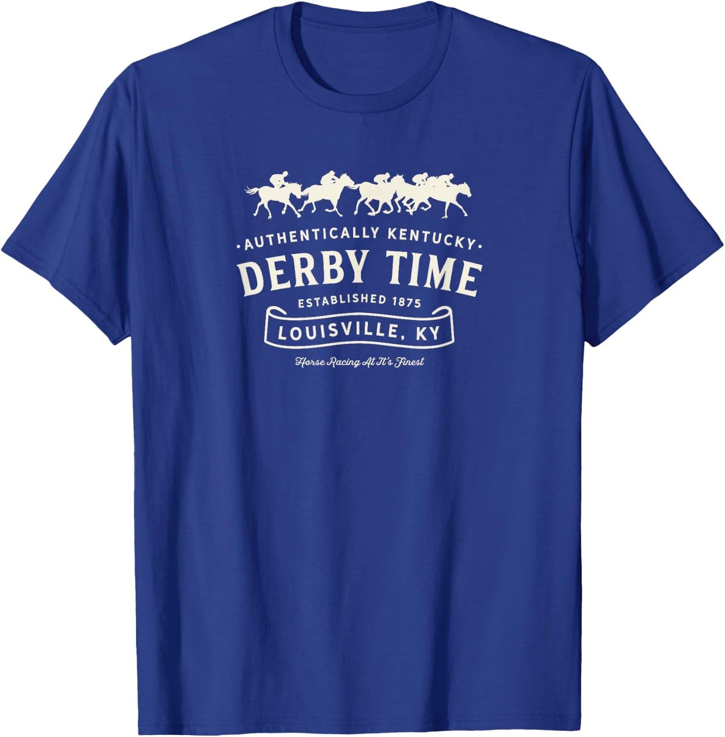 Derby Kentucky horse racing Vintage Graphic , , Black, Small, Short Sleeve, Classic Fit, Cotton Polyester Blend, Derby-themed T-Shirt - T-Shirt | Royal