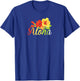 Aloha Flowers Hawaiian Funny Hawaii Beach Luau Party Women Kids T-Shirt - T-Shirt | Royal