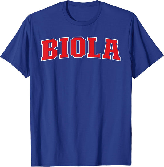 Biola California Souvenir Trip College Style Red Text T-Shirt - T-Shirt | Royal